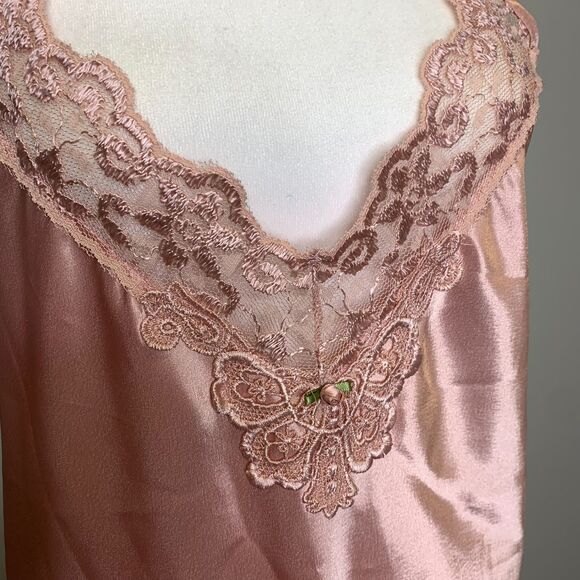 Inner Most Pink Satin Lace Short Gown Trad Wife Classy Size Medium - Picture 6 of 13
